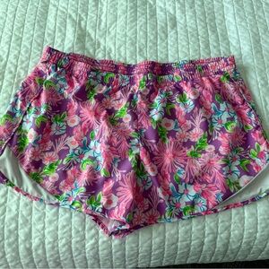 Lilly Pulitzer Pink Floral Athletic Shorts